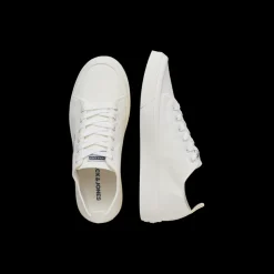 Baskets homme blanc lacets toile Yael