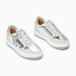 Baskets monogramme Cidem argent et gris