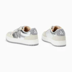 Baskets monogramme Cidem argent et gris