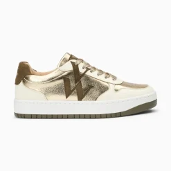 Baskets monogramme Cidem or et kaki