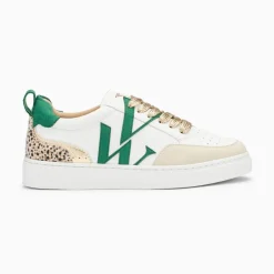 Baskets monogramme Gabriella blanc et vert