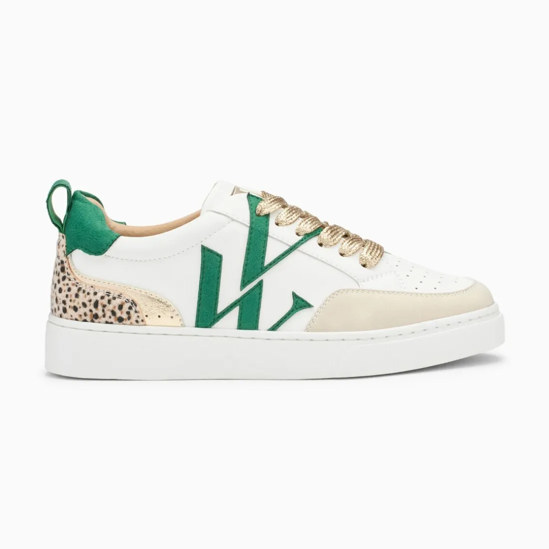 Baskets monogramme Gabriella blanc et vert
