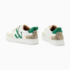 Baskets monogramme Gabriella blanc et vert