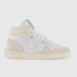 Baskets montantes homme blanc en cuir