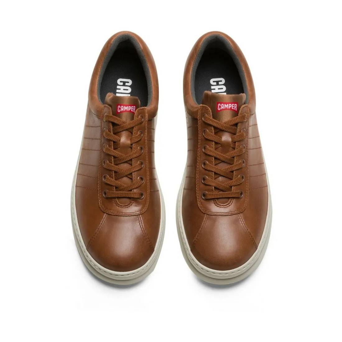 Baskets Runner marron en cuir
