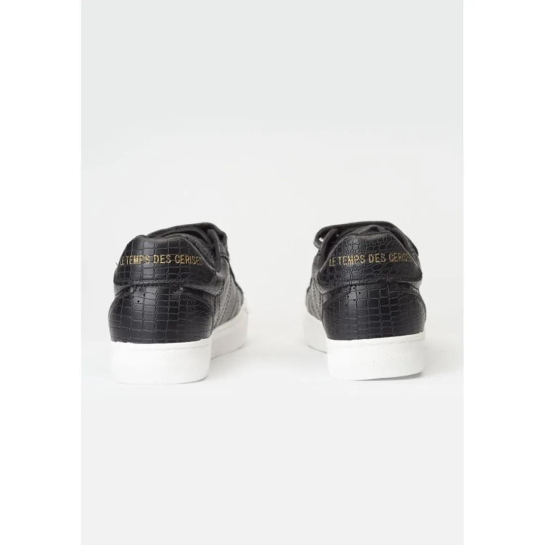 Baskets Vic noires effet python