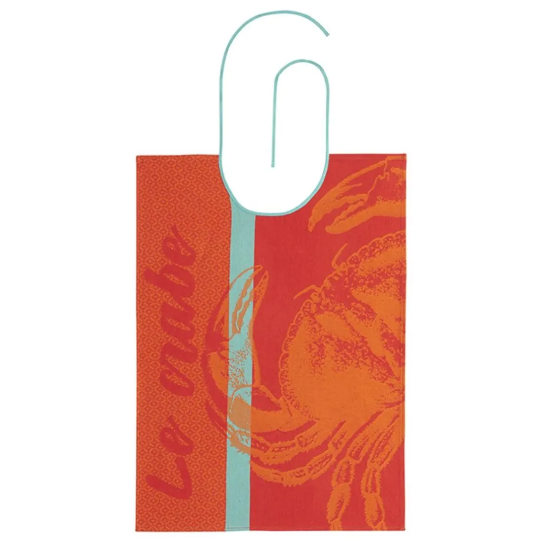 Bavoir en jacquard pur coton, CRABE Orange