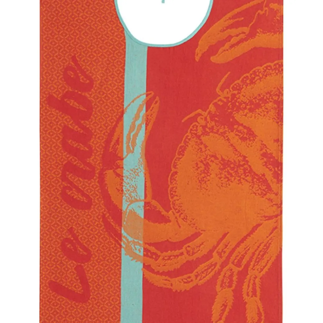 Bavoir en jacquard pur coton, CRABE Orange