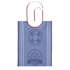 Bavoir imprimé en jacquard de coton, NAUTIQUE Bleu