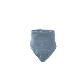 Bavoir 33x19 en Gaze de coton Bleu