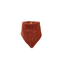 Bavoir 33x19 en Gaze de coton Marron noisette