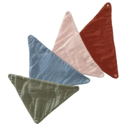 Bavoir 33x19 en Gaze de coton Marron noisette