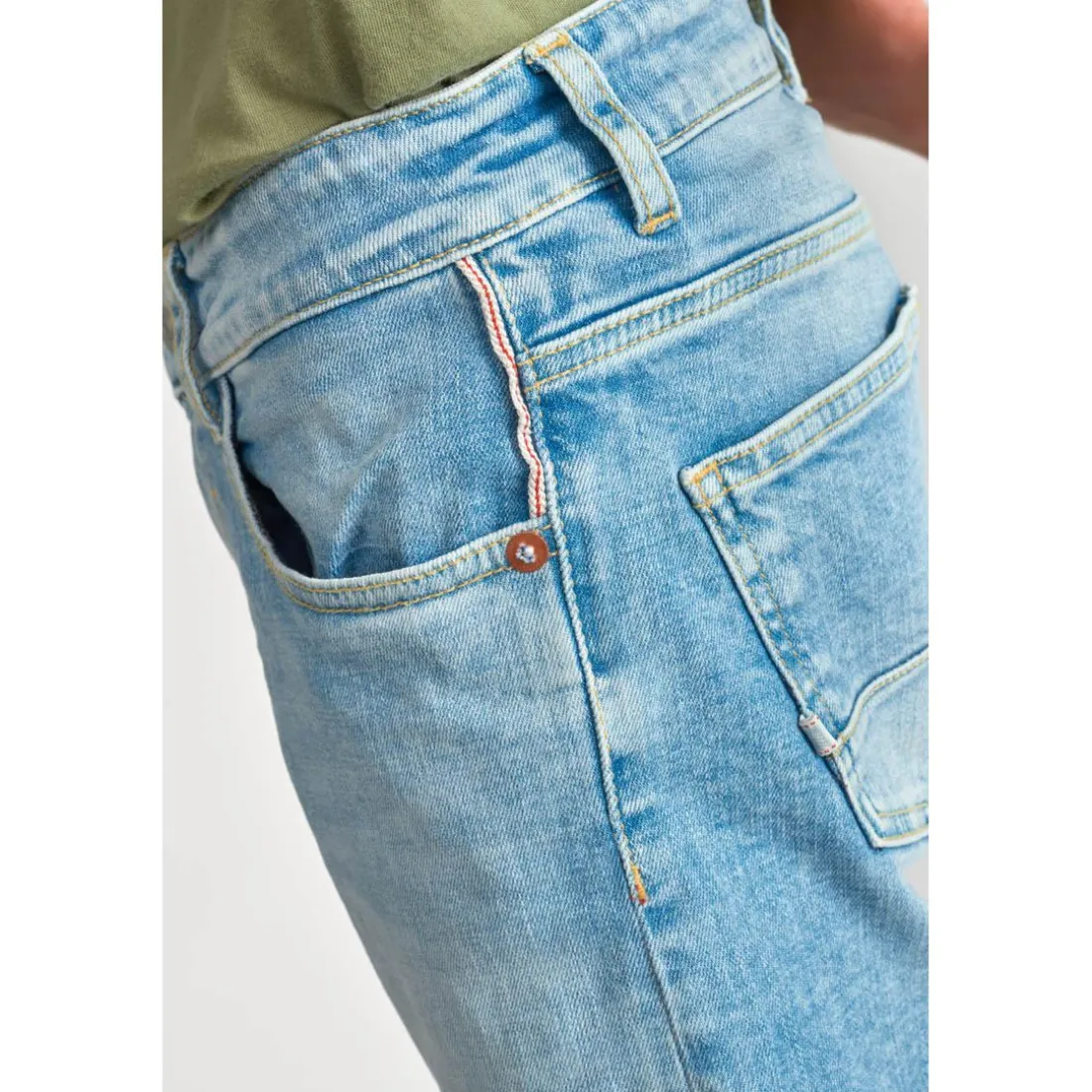 Bermuda garçon, en jeans Mike bleu clair délavé