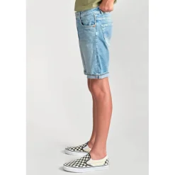 Bermuda garçon, en jeans Mike bleu clair délavé