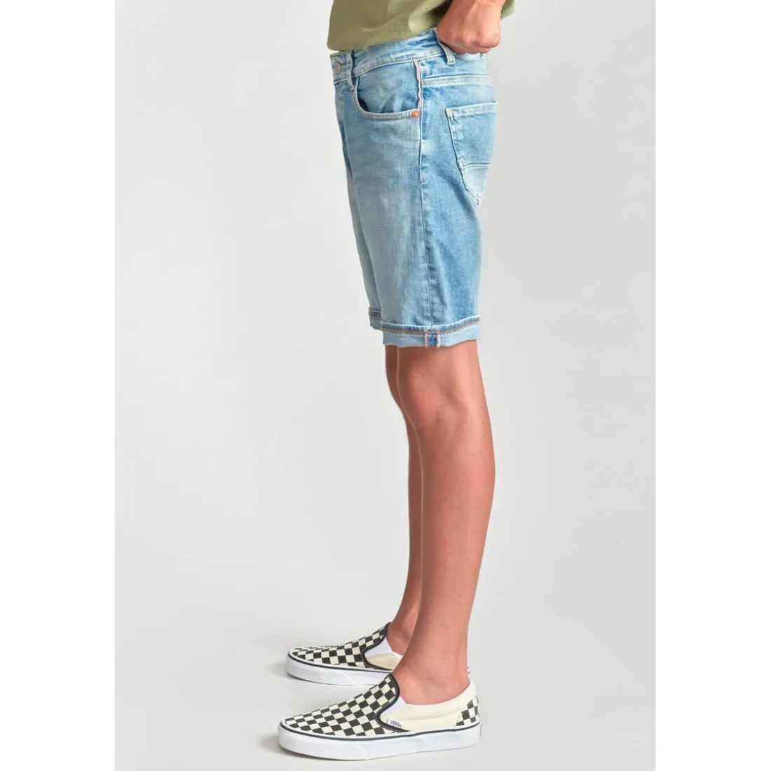 Bermuda garçon, en jeans Mike bleu clair délavé