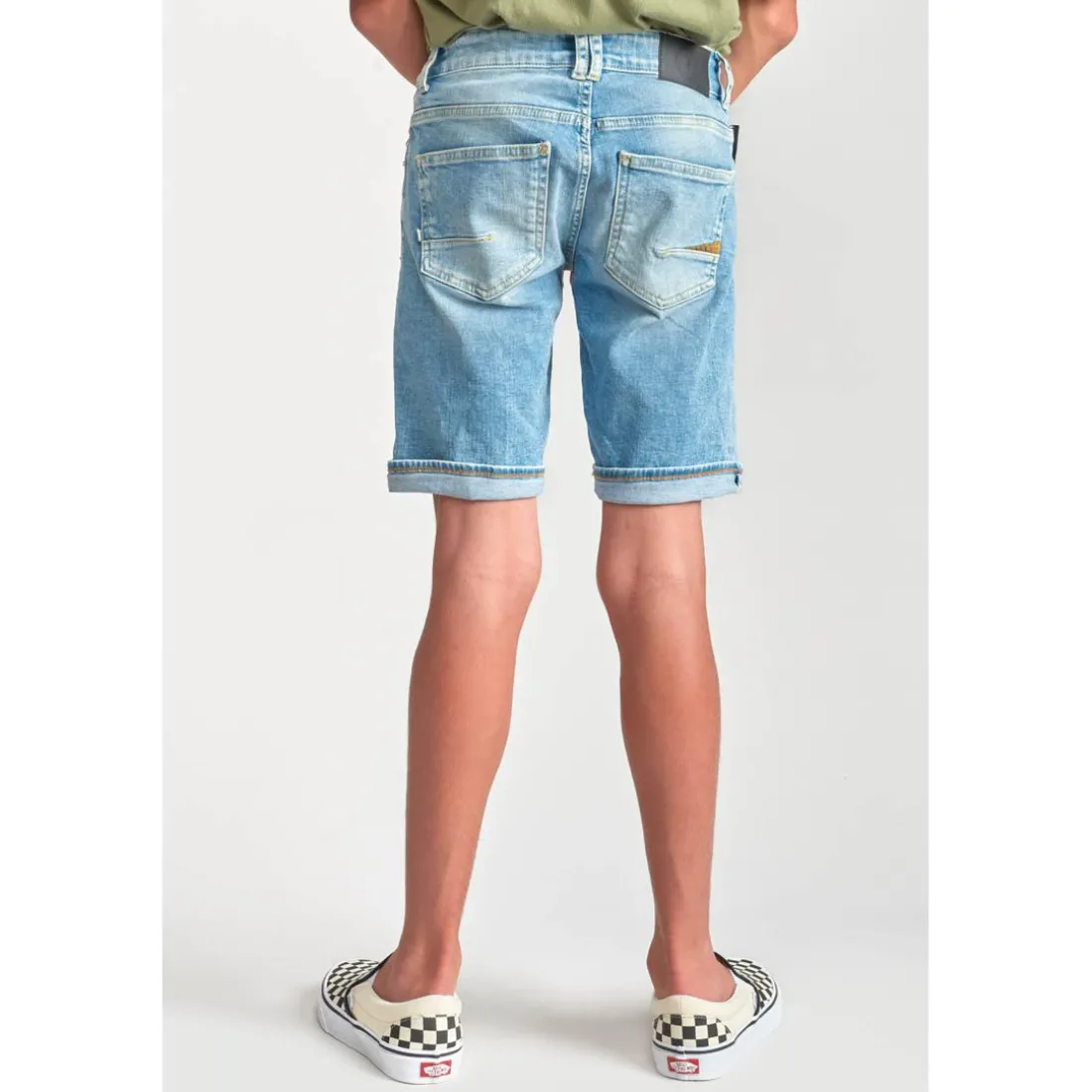 Bermuda garçon, en jeans Mike bleu clair délavé