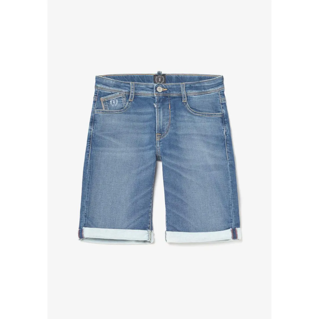 Bermuda garçon, Jogg Lo bleu délavé en coton