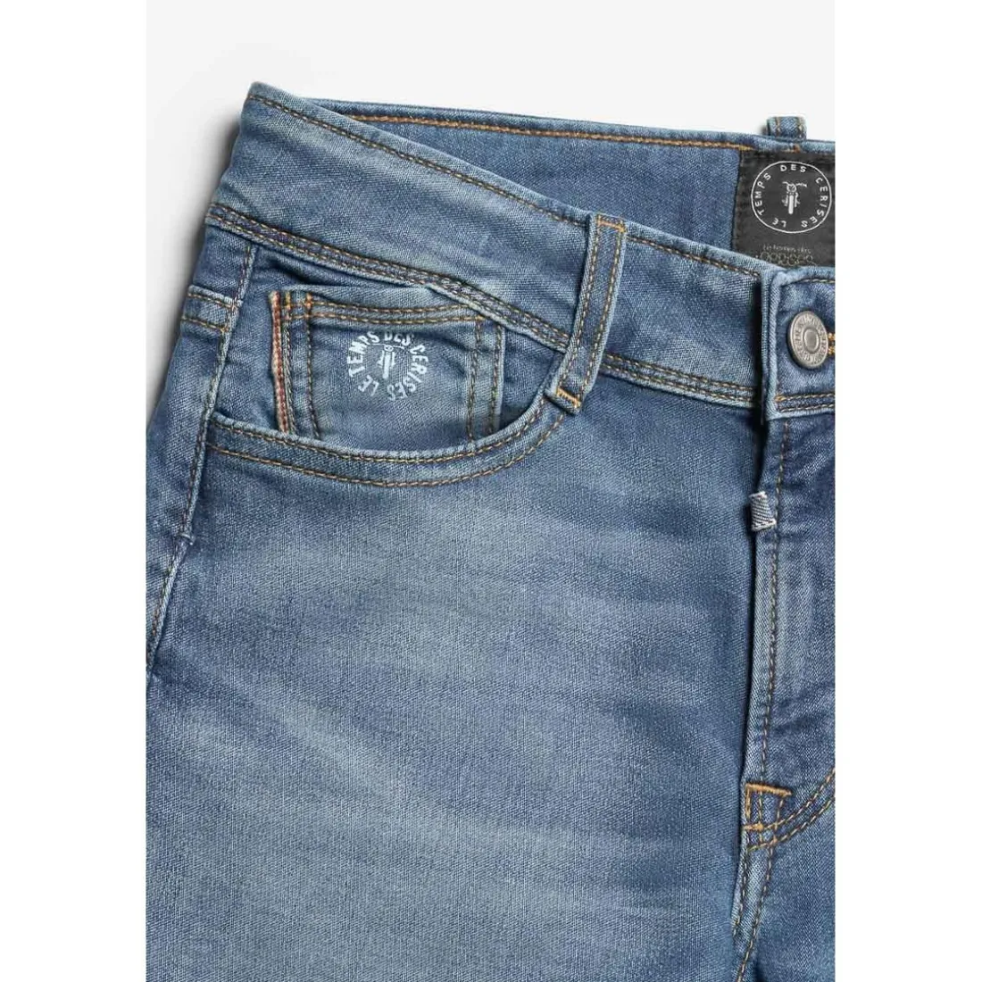 Bermuda garçon, Jogg Lo bleu délavé en coton