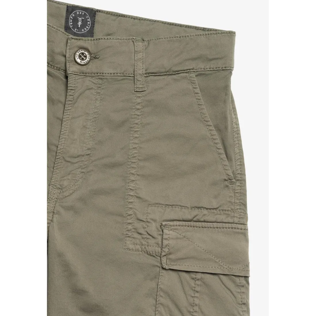 Bermuda garçon, Otto kaki vert en coton
