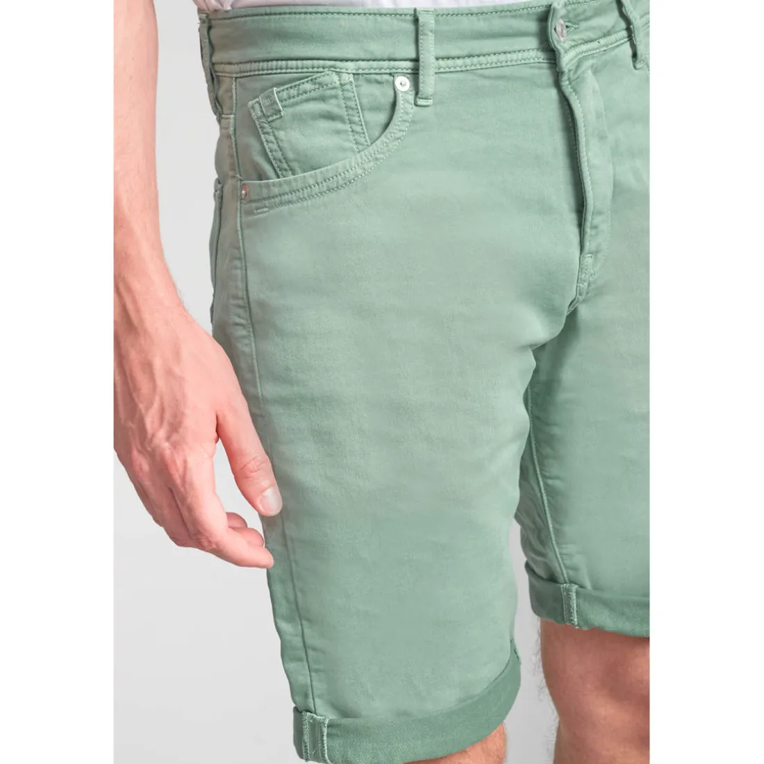 Bermuda short BODO vert sauge en coton
