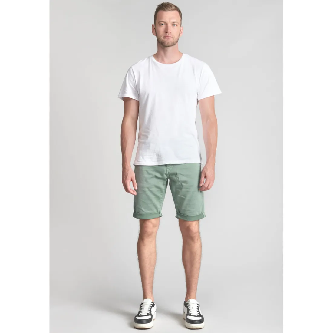 Bermuda short BODO vert sauge en coton