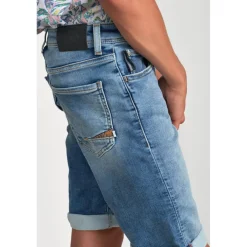 Bermuda short garçon, en jeans Jogg Loc bleu clair délavé