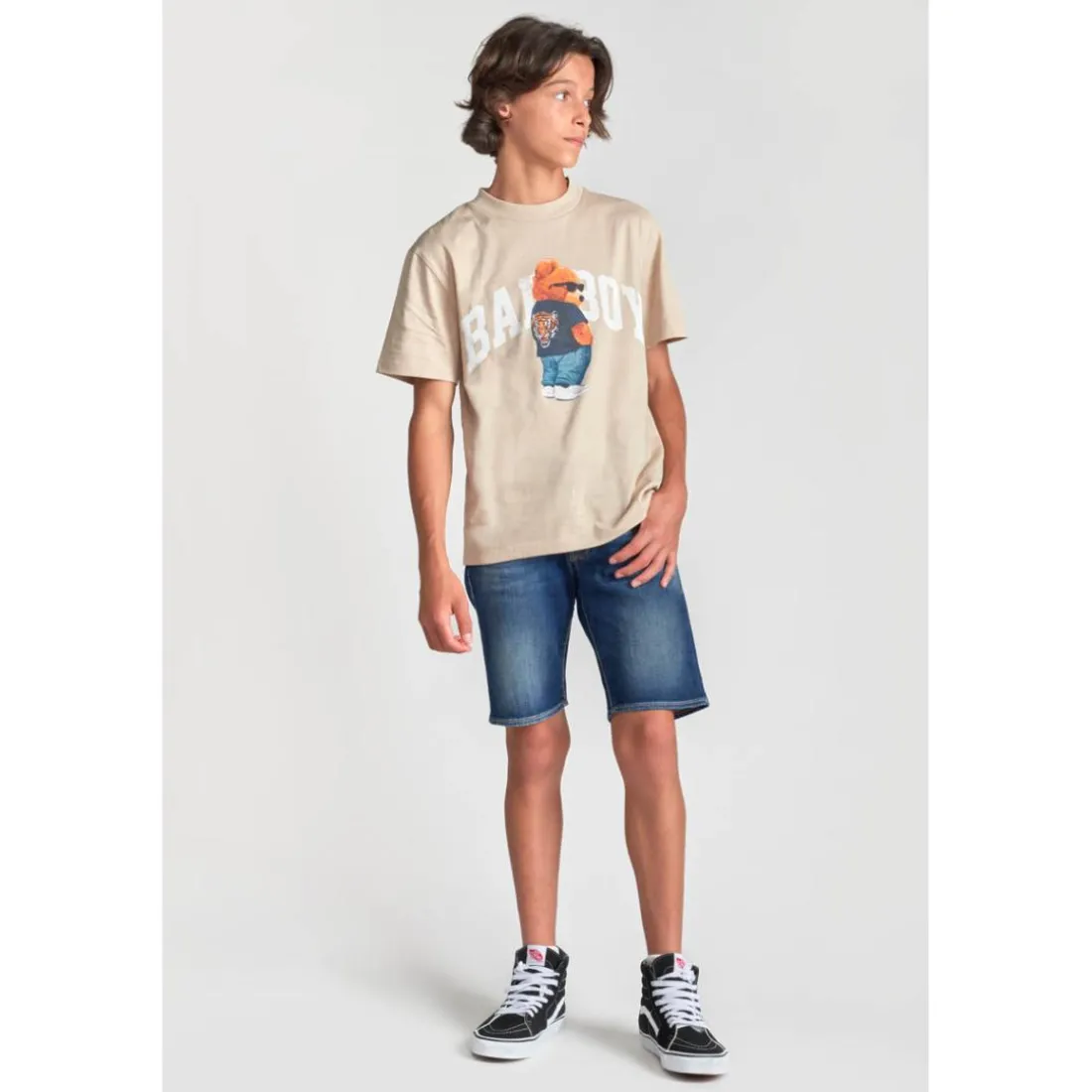 Bermuda short garçon, en jeans MIKE bleu Zane