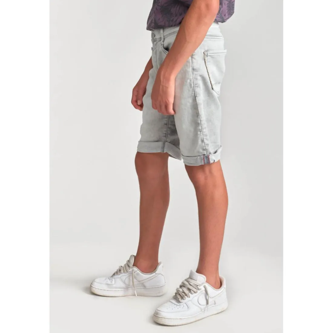 Bermuda short garçon, en jeans JOGG gris Cleo
