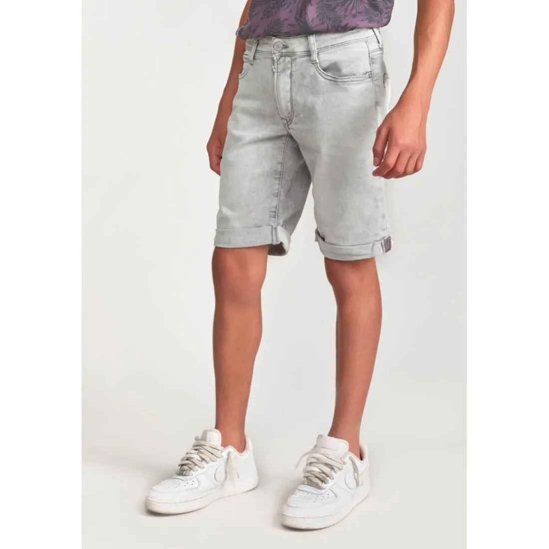 Bermuda short garçon, en jeans JOGG gris Cleo