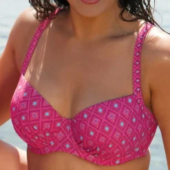 Bikini balconnet rose en nylon