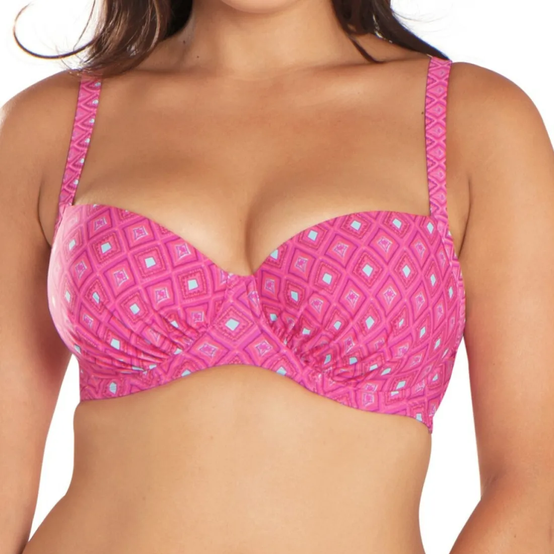 Bikini balconnet rose en nylon