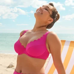 Bikini plongeant magenta