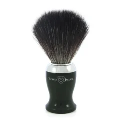 Blaireau de Rasage avec Manche Imitation Ébène Chromé et Fibres Synthétiques Noires