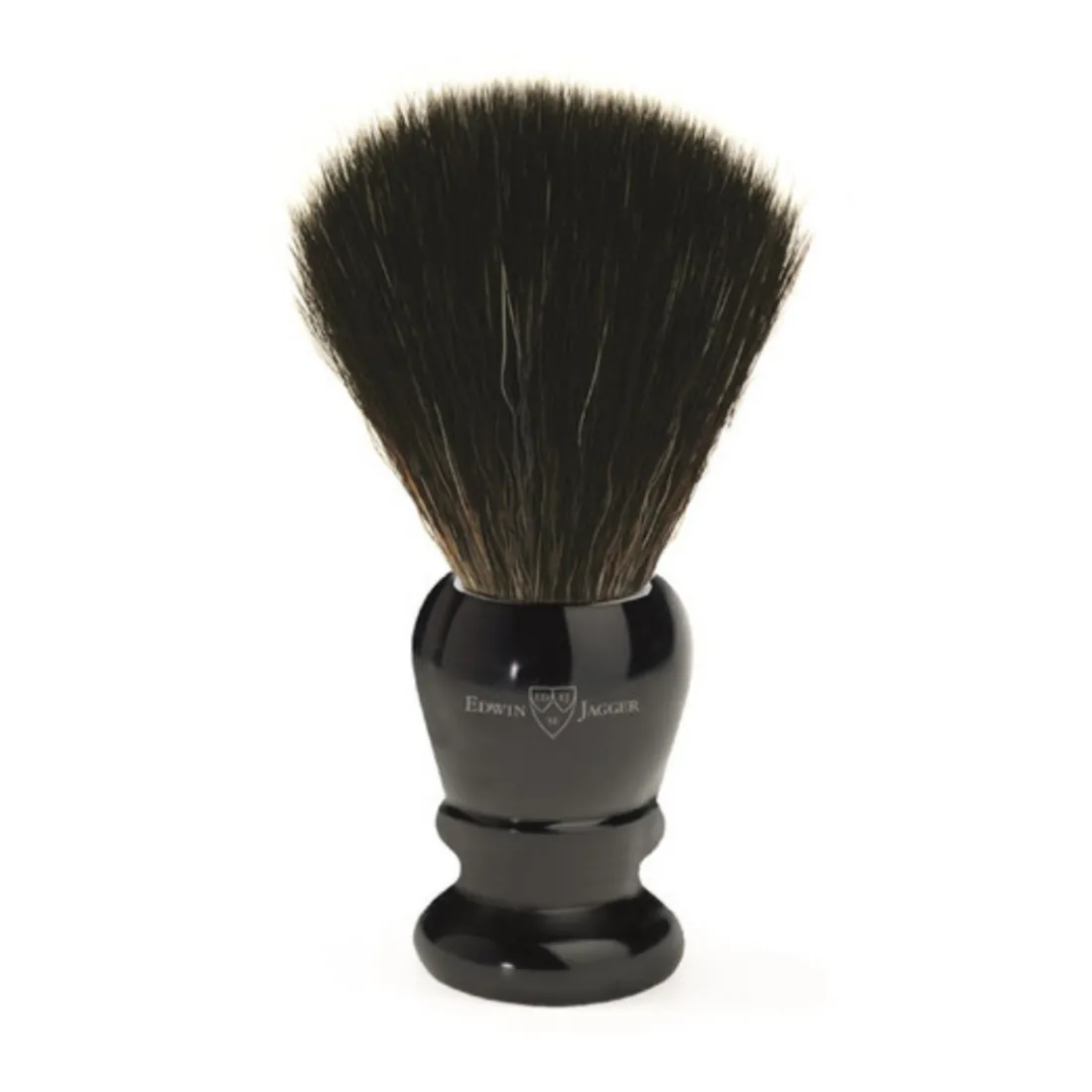 Blaireau de Rasage avec Poignée en Plastique Imitation Ébène et Fibres Synthétiques Noires