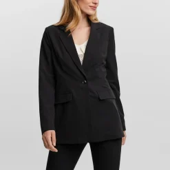 Blazer classique Loose Fit Revers à encoche noir