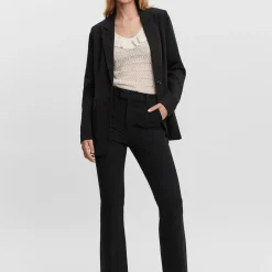 Blazer classique Loose Fit Revers à encoche noir