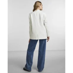 Blazer classique oversize fit col italien blanc