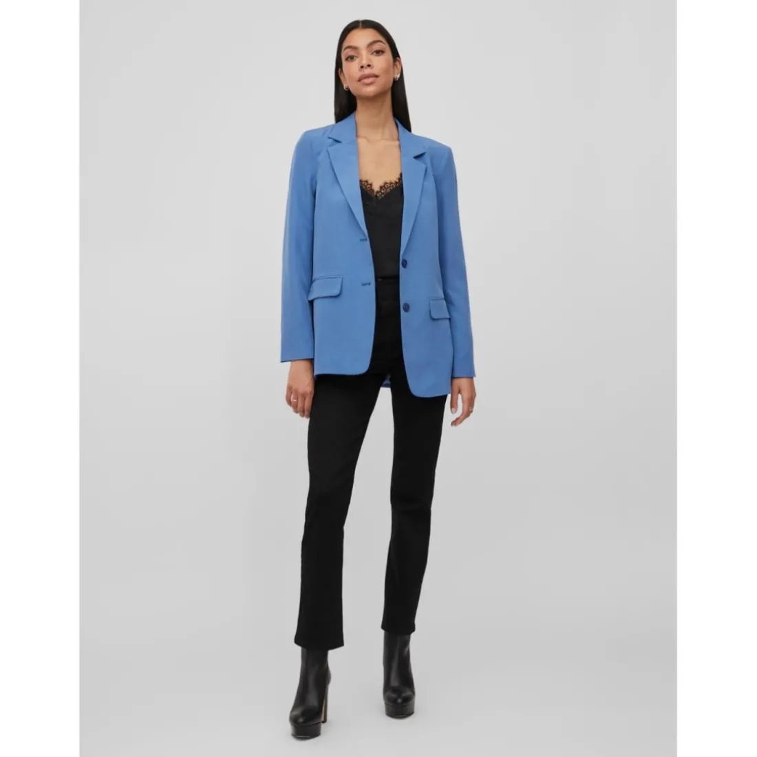 Blazer classique oversize fit bleu moyen