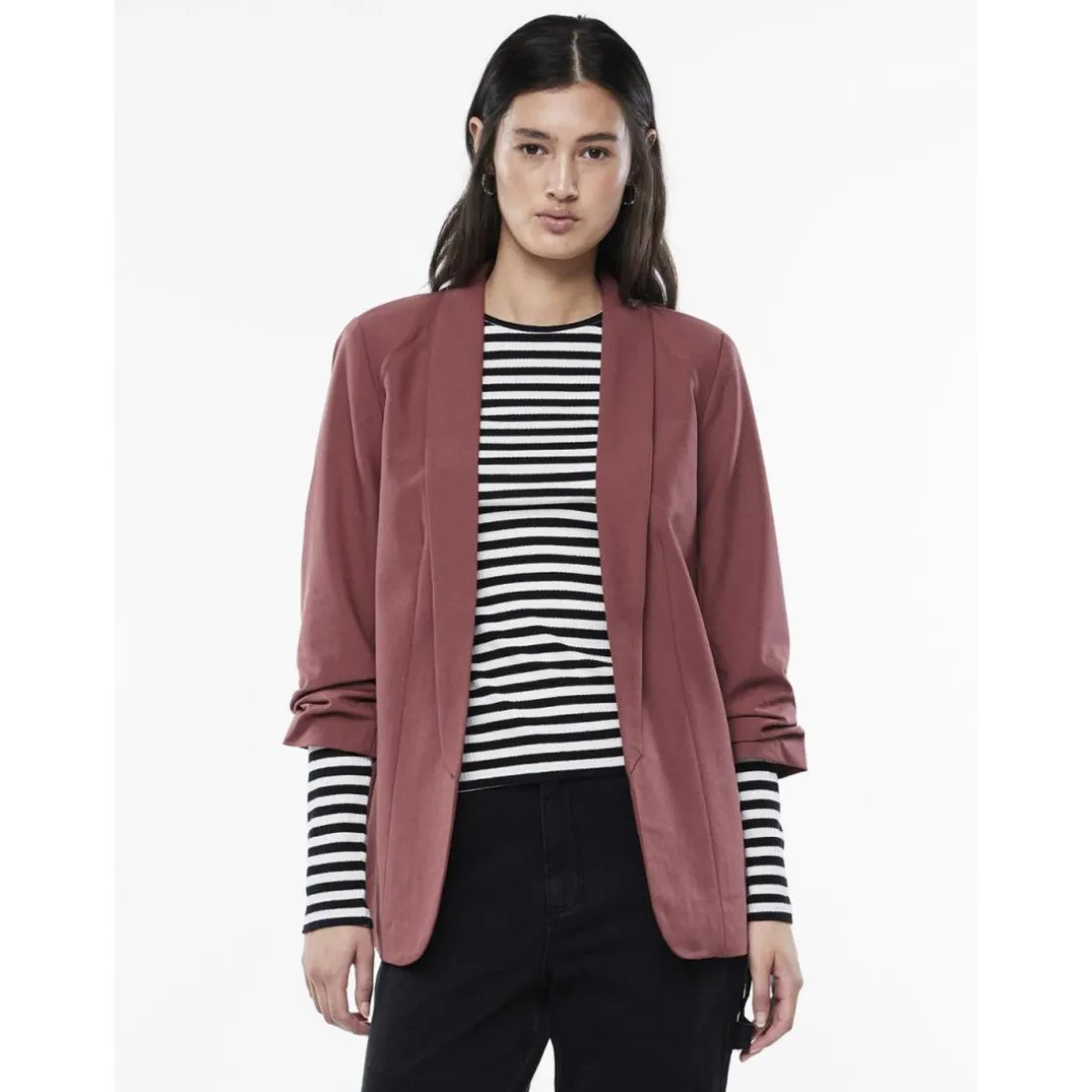 Blazer classique regular fit col à revers rouge Yara