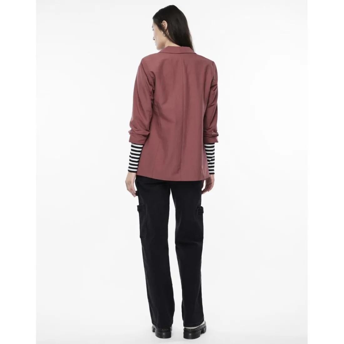 Blazer classique regular fit col à revers rouge Yara