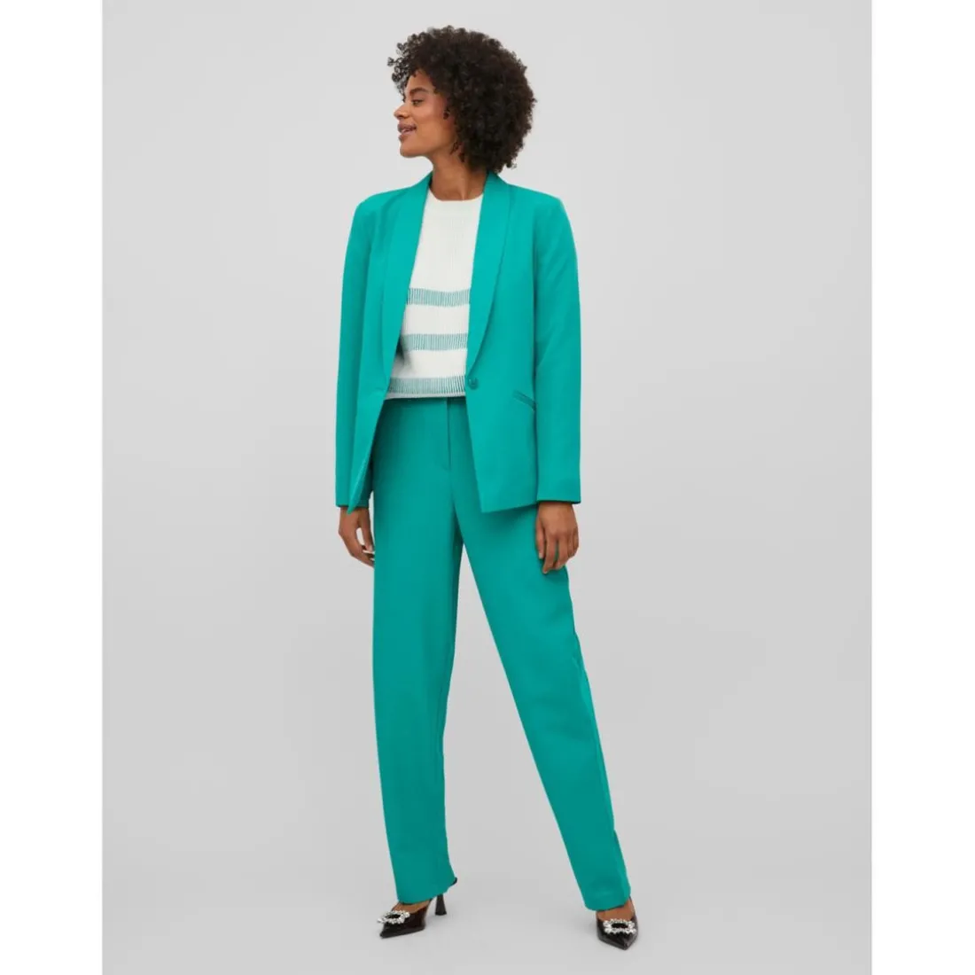 Blazer classique regular fit turquoise