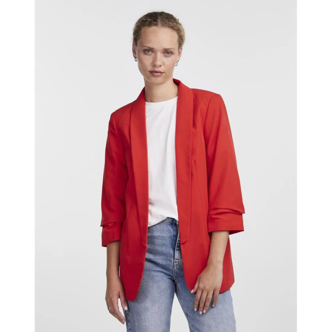 Blazer classique regular fit col à revers rouge Kai