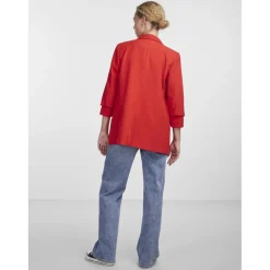 Blazer classique regular fit col à revers rouge Kai