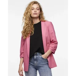 Blazer classique regular fit col à revers rose
