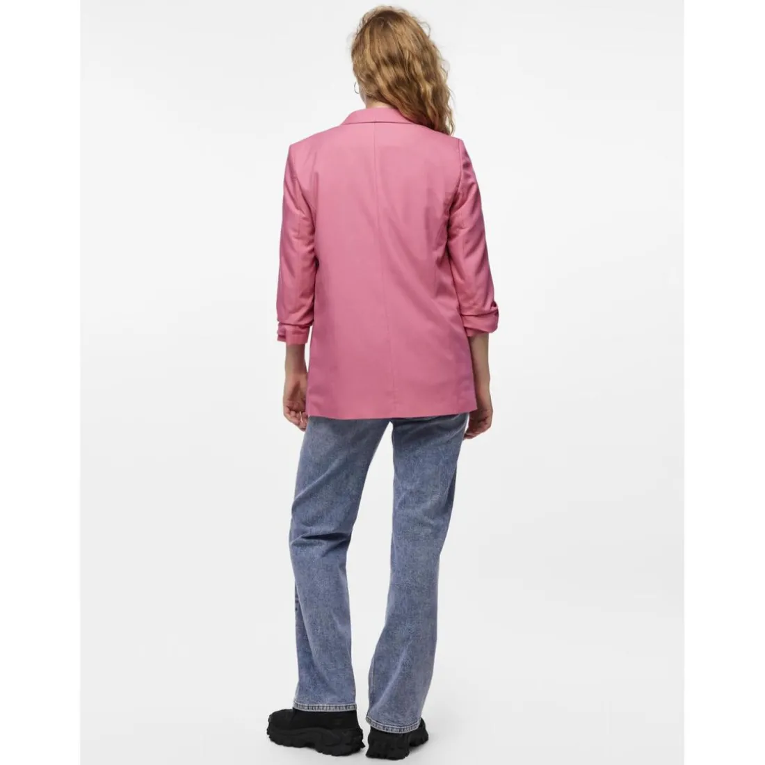 Blazer classique regular fit col à revers rose
