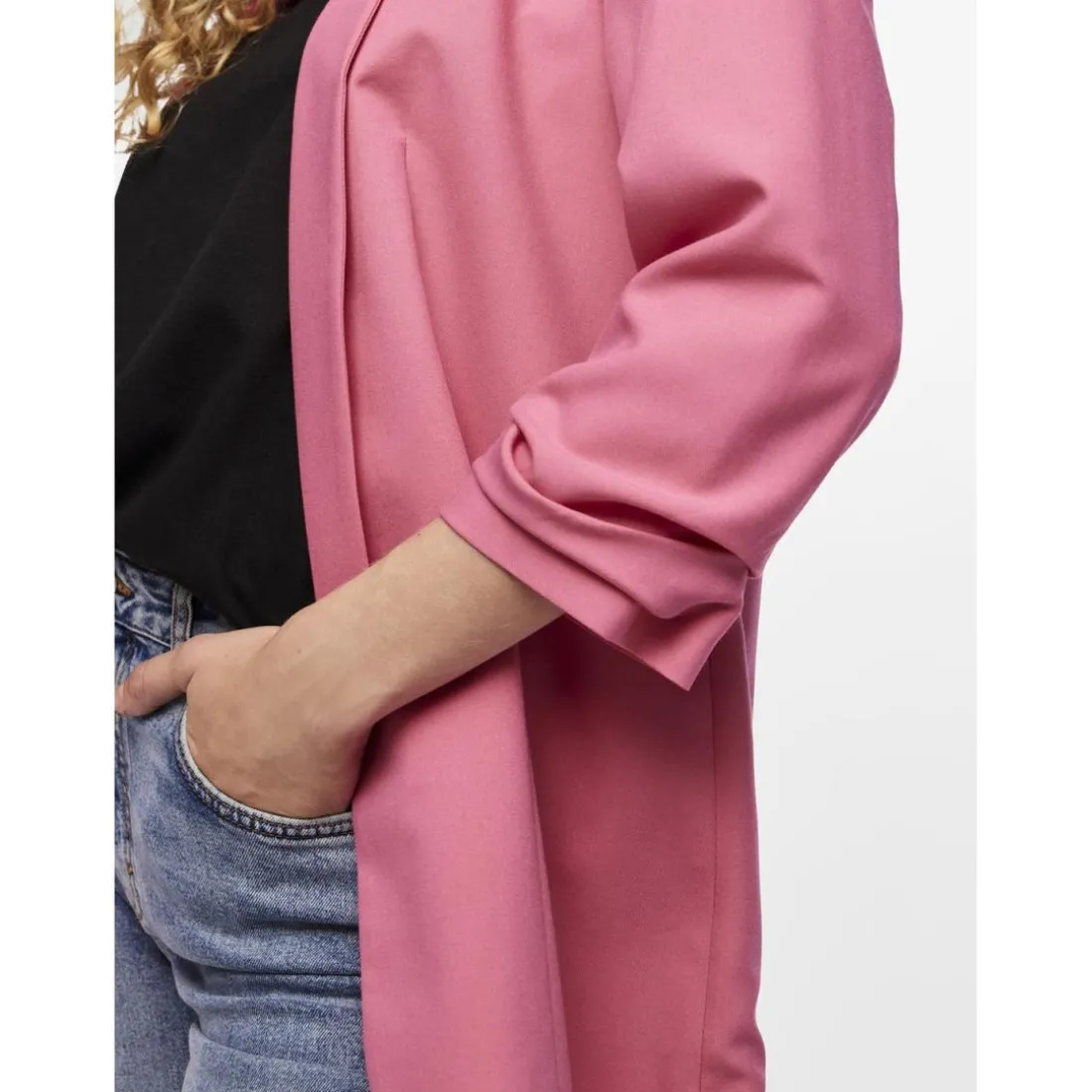 Blazer classique regular fit col à revers rose