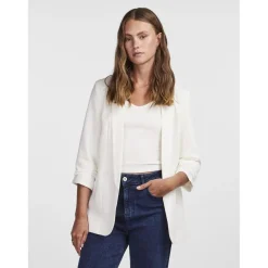 Blazer classique regular fit col à revers blanc