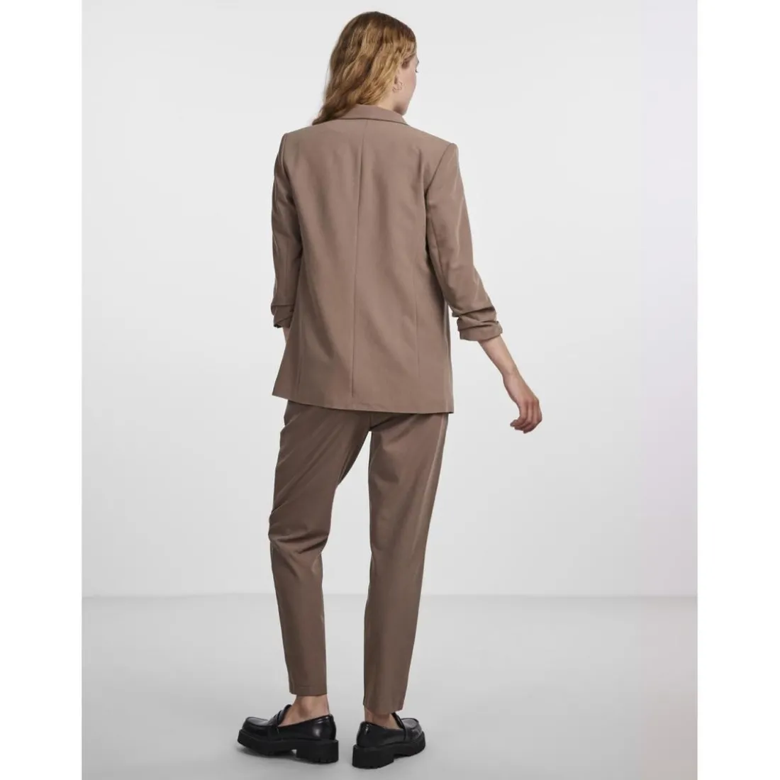 Blazer classique regular fit col à revers marron Ruth
