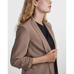 Blazer classique regular fit col à revers marron Ruth