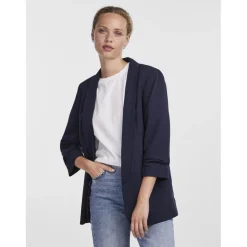 Blazer classique regular fit col à revers bleu Kara